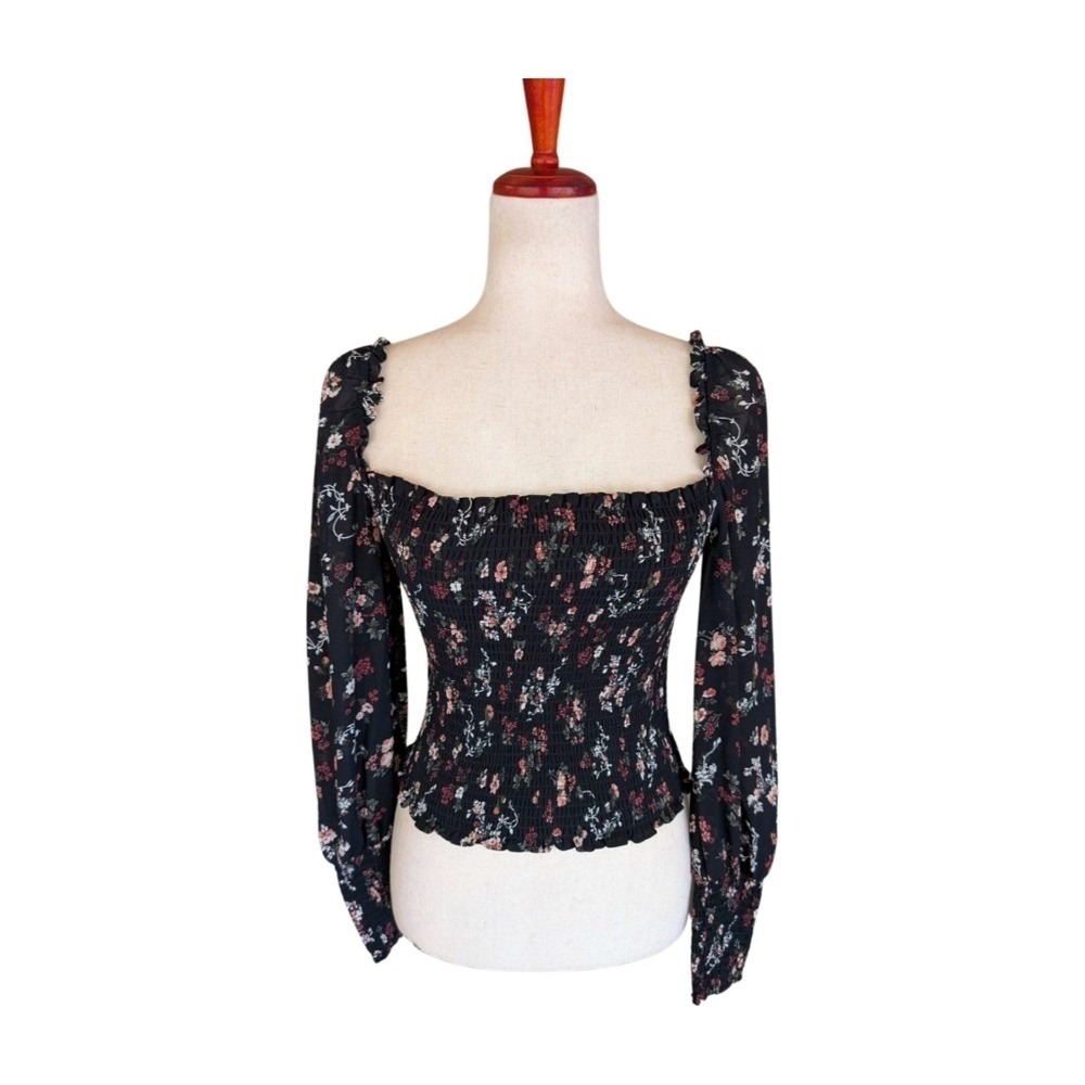 REFORMATION Pinto‎ Shirred Floral Print Blouse in Jolene Size XS